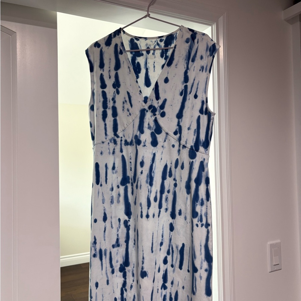 Peach Couture Blue and White Maxi Dress